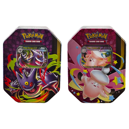 Pokemon Mega Moonlit Tins Gengar and Clefable [Set of 2]
